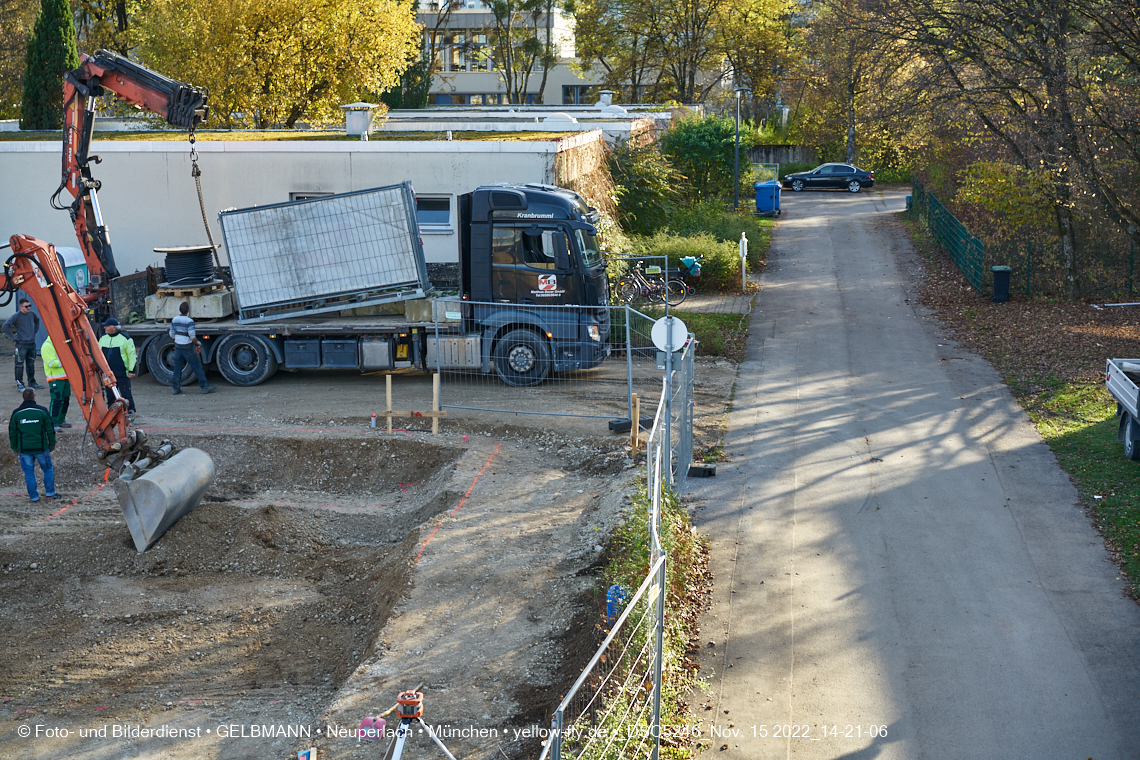 15.11.2022 - Baustelle an der Quiddestraße Haus für Kinder in Neuperlach